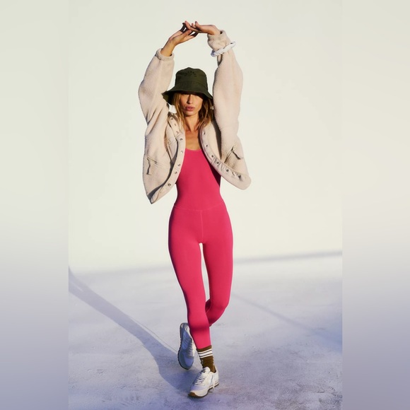 Free People Pants - FREE PEOPLE | NWOT Good Karma Onesie in Berry *